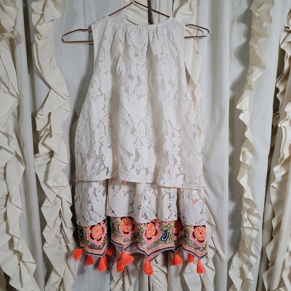 NWT Anthropologie Hemant and Nandita Aurora Tiered Lace Tassel Tank Small - Picture 8 of 12